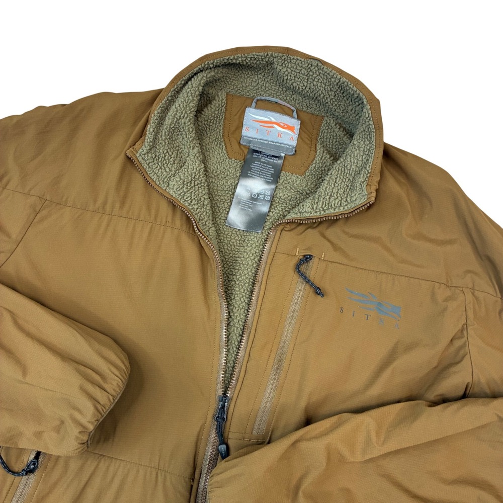 Sitka Gear Kelvin Lite Active Jacket Mens Large Brown Full Zip Fleece Lined